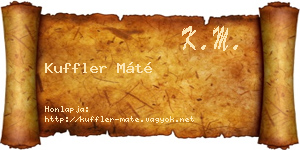 Kuffler Máté névjegykártya