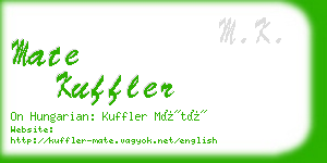 mate kuffler business card